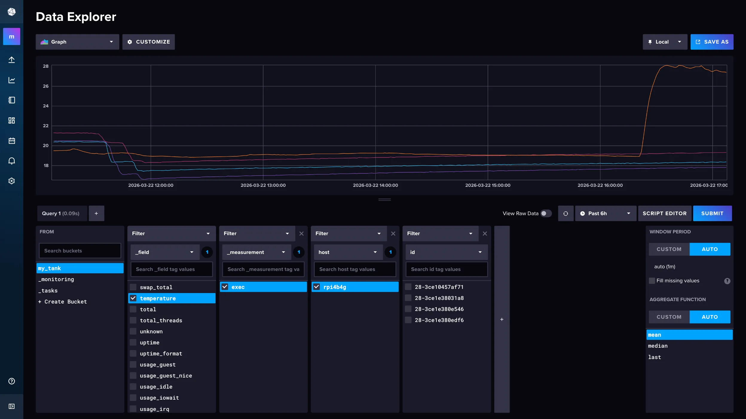 InfluxDB Data Explorer