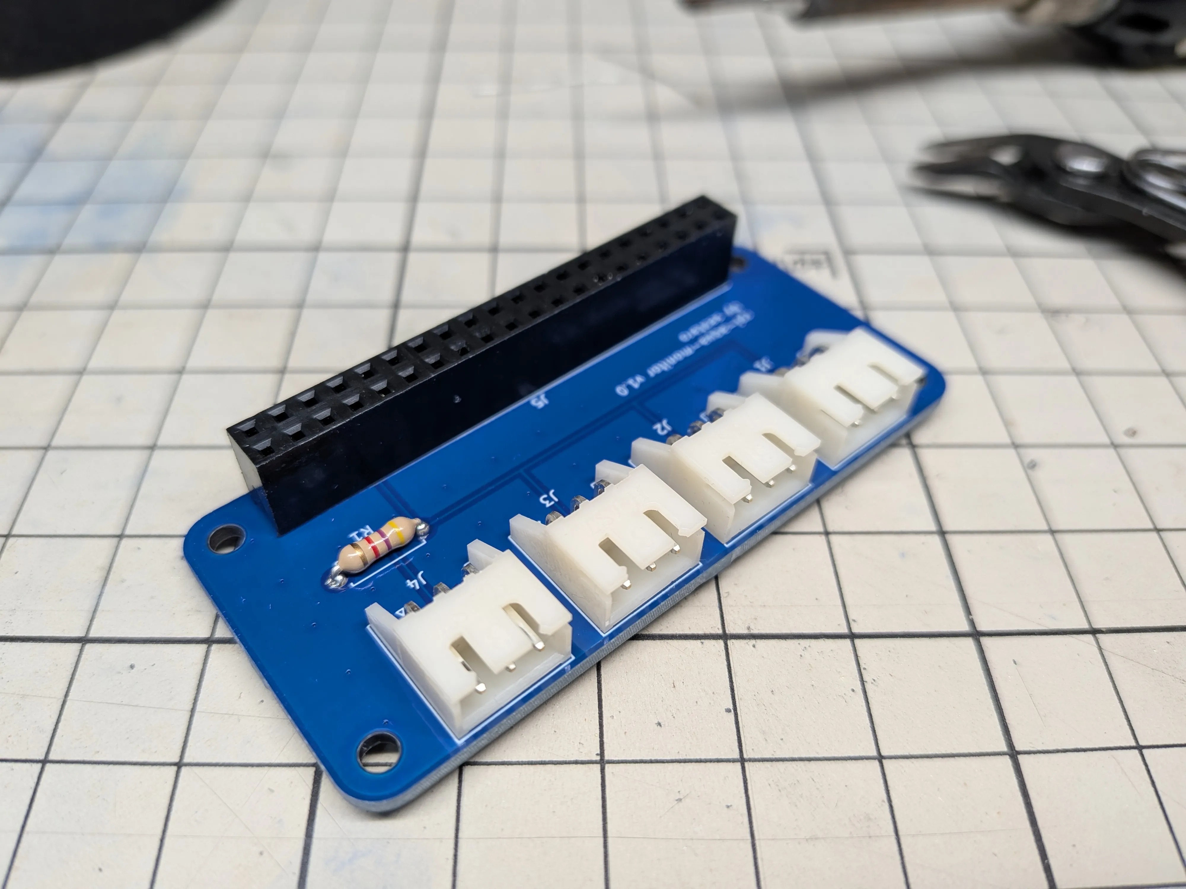 PCB with soldered components